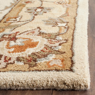 Elegance Squared Ivory Wool 6' Tufted Traditional Area Rug