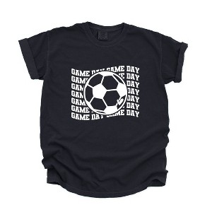Simply Sage Market Women's Soccer Game Day Stacked Short Sleeve Garment Dyed Tee - 1 of 4
