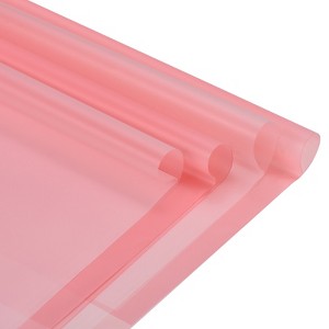 Unique Bargains Decorative DIY Craft Bouquet Gift Packaging Wrap Paper 22.4" x 22.4" 40 Sheets Clear White Peach Pink - 1 of 4