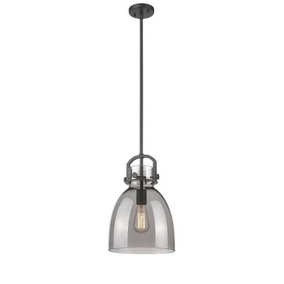 Newton Bell - 1 Light Stem Hung Pendant In Industrial Style-16.75 Inches Tall and 10 Inches Wide