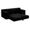 GDFStudio Saphira Modern 73'' Convertible Corduroy Upholstered 3-Seater Sofa Bed with 3 Pillows - 4 of 4