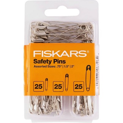 Fiskars 75pc Craft and Quilting Safety Pins: Steel Silver Pins for Sewing and Multipurpose Use