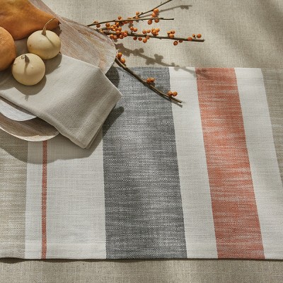 Fall Cotton Striped Table Runner 14" x 16"