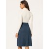 INSPIRE CHIC Women's High Waist Faux Suede Knee Length A-Line Skirts - 3 of 4