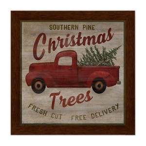 Courtside Market Pick Up Truck Trees 8x8 Framed Art Board - 1 of 2