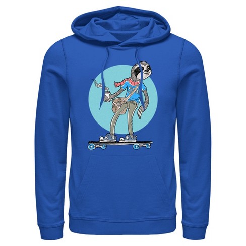 Men's Lost Gods Hipster Sloth Pull Over Hoodie - Royal Blue - 3x Large ...