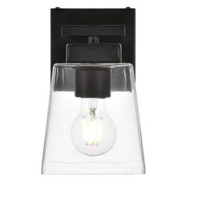 Elegant Lighting Merrick 1 light Black and Clear Bath Sconce