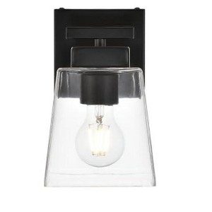Elegant Lighting Merrick 1 light Black and Clear Bath Sconce - 1 of 4