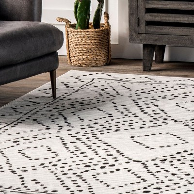 Reversible Easy-Care Moroccan Trellis Gray 3' x 5' Area Rug