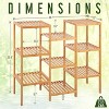 SereneLife Bamboo 9 Tier Plant Stand-Free Standing Storage Shelves for Multiple Potted Plants, Corner Shelf House Accessories Indoor and Outdoor - 2 of 4