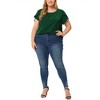 Agnes Orinda Women's Plus Size Elegant Pleated Petal Tulip Short Sleeve Office Work Summer Blouses - 2 of 4