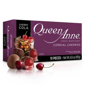 Queen Anne Cherry Cola Milk Chocolate Covered Cordial Cherries | 6.6 oz | 10 Piece Gift Box | Whole Cherry Sweet Creamy Fruity Flavor - 1 of 4