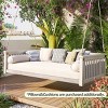 Outdoor Garden Balcony Hammock Swing Chair,Sloped Design Patio Minimalist Twin Size Swing Bed,Wood Porch Backyard Hammock with Rope-Coolbibila - 2 of 4