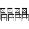 HOMCOM Modern Farmhouse Dining Chairs Set of 4, Wooden Kitchen Chairs with Cross Back, Solid Structure, Living Room and Dining Room Furniture, Black - 4 of 4