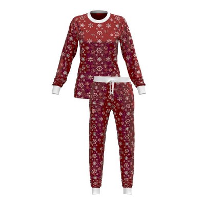 Coordinates x Christmas snowflake long sleeve shirt and jogger fit pant-Women-