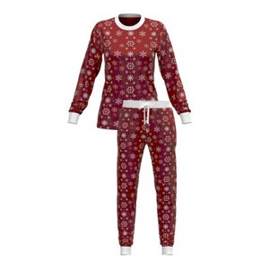 Coordinates x Christmas snowflake long sleeve shirt and jogger fit pant-Women- - 1 of 1