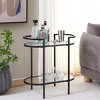 Inessa 2 Tier Bar Cart - BCT2503E - Black/Clear - Safavieh - 2 of 4