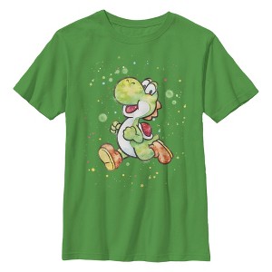 Boy's Nintendo Super Mario Watercolor Yoshi T-Shirt - 1 of 4