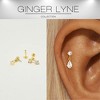Pearl Dangle Flat Back Earrings for Women Sterling Silver 16g Cartilage Helix Lobe Body Piercing Stud Ginger Lyne - 2 of 4