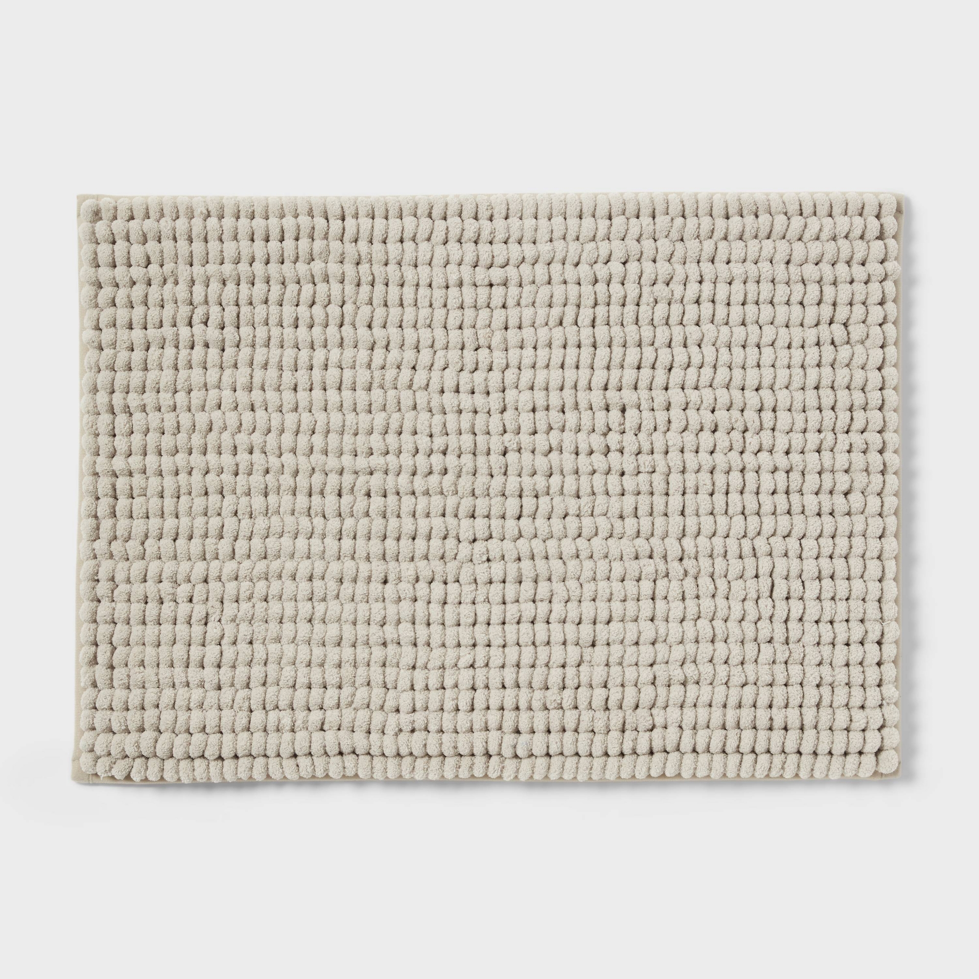 17"x24" Chunky Chenille Cushion Foam Bath Rug Tan - Room Essentials™