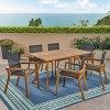 Christopher Knight Home Amanda Outdoor Slatted Acacia Wood 7 Piece Dining Set - 2 of 4