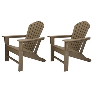 Leisure Classics UV Protected Indoor Outdoor Lounge Deck Chair, Gray (2 Pack) - 1 of 4