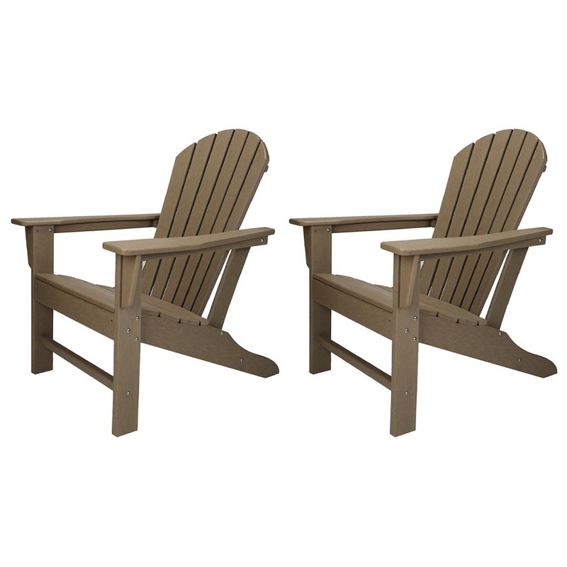 Leisure Classics UV Protected Indoor Outdoor Lounge Deck Chair, Gray (2 Pack), 1 of 7