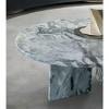 NicBex Natural Marble Small Coffee Table, Genuine Marble Round End Table, Stone Side Table for Living Room,17.7" Nightstand with Semi-Polished Surface - 2 of 4