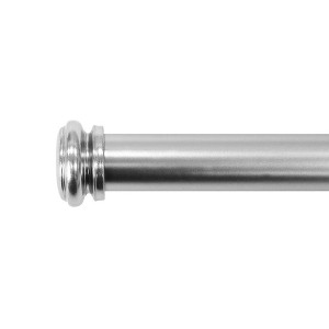 Lumi Home Furnishings 120"x170" Decorative Drapery Single Steel Curtain Rod Set with End Cap finials Brushed Nickel - 1 of 4