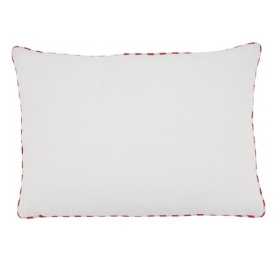White Rectangular Cotton Merry Christmas Throw Pillow