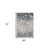 Beige Dark Blue And Gray Abstract Area Rug - 3 of 4