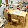 Kids Art Table and Chairs Set Craft Table with Large Storage Shelves Drawing Desk Activity Study Wooden Children's Furniture - 2 of 4