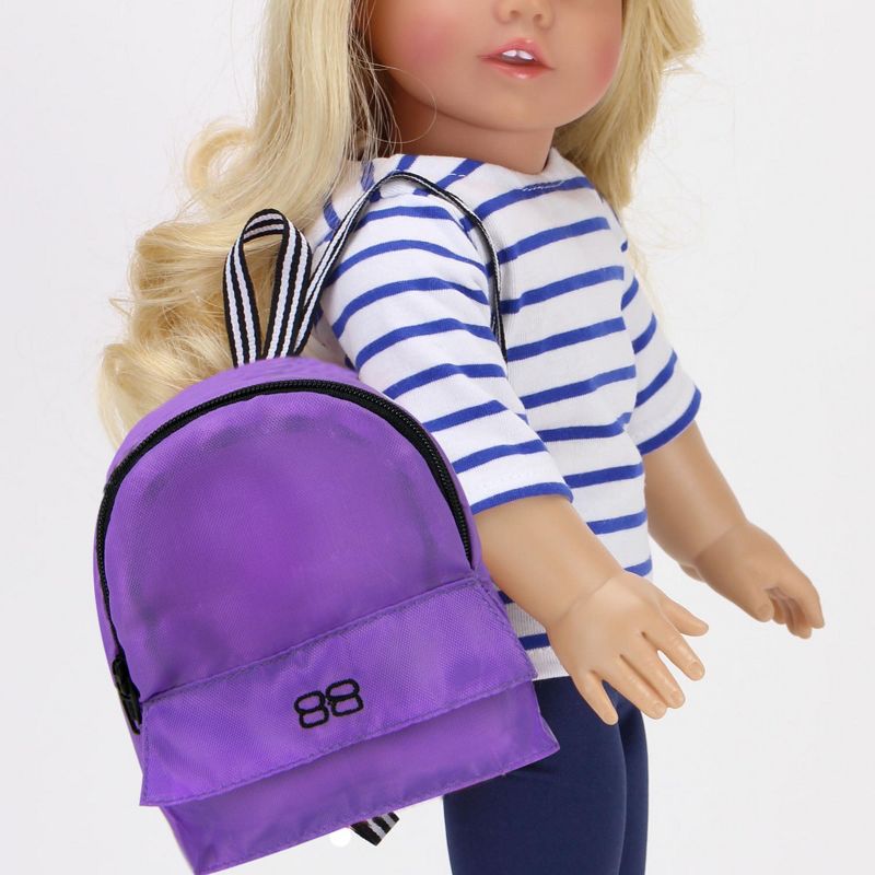 Sophia’s Nylon Backpack for 18" Dolls, Purple, 3 of 6