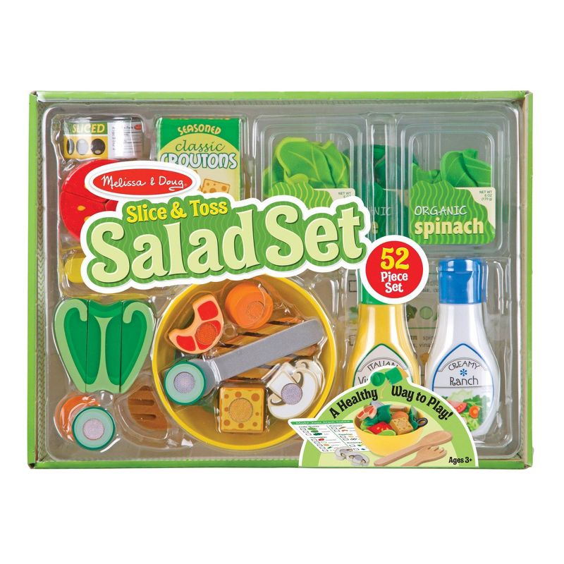 Melissa & Doug Slice and Toss Salad Play Food Set - 52pc Wooden and Felt, 4 of 17