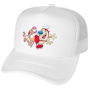The Ren And Stimpy Show Butt Bump Foam Trucker Cap White - 1 of 4