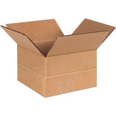 The Packaging Wholesalers 6x6x4 Multi-Depth Shipping Boxes Brown BS060604MD