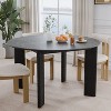 PexFix 52" x 52" Black Solid Wood Farmhouse Dining Table Round Wood Top for Modern Dining Rooms & Family Gatherings - 3 of 4
