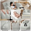 AENKYO Oversized Corduroy Sleeper Sofa Bed & Cloud Lounge Chair, Deep Seat, Armrests, 2 Pillows | Boneless Upholstered Chaise for Indoor Comfort - 4 of 4