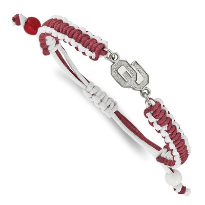 Black Bow Jewelry Stainless Steel Oklahoma Sooners NCAA charm Bracelet 9 Inch