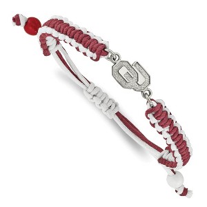 Black Bow Jewelry Stainless Steel Oklahoma Sooners NCAA charm Bracelet 9 Inch - 1 of 3