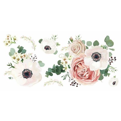 Fresh Floral Vinyl Peel and Stick Wall Decal Set - 7 Pieces