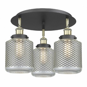 Edison - 3 Light Flush Mount In Industrial Style-9.5 Inches Tall and 17.75 Inches Wide - 1 of 1