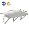 Stainless Steel Wall Rack NSF Commercial Wall Mounted Shelving Appliance and Equipment Metal Shelf with Backsplash and Two Brackets for Kitchen - 2 of 4