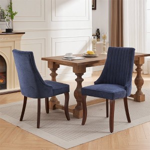 Dining Chairs Set Of 2, Upholstered Dining Chair With High Backrest, High Rebound Sponge, Triple Elastic Structure, Kitchen Dining Chair - 1 of 4