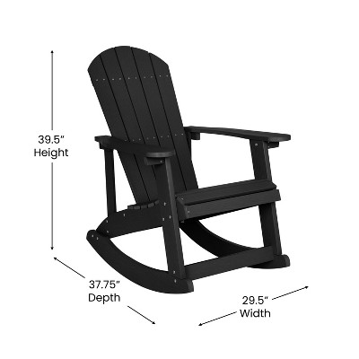Savannah 3-Piece Black Poly Resin Adirondack Rocking Patio Set