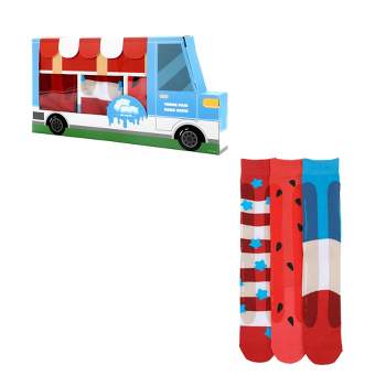 Ice Cream Truck Treats 3-Pair Men's Casual Crew Socks