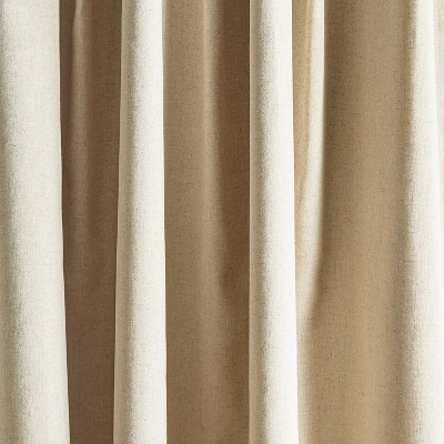 Linen Blackout Rod Pocket Back Tab Curtain Panels, 95"