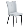 CAVINAS Modern PU Leather Dining Chairs with Foam Cushion and Metal Legs, 6-Piece Side Chair for Dining Room, Living Room - 3 of 4