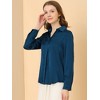 INSPIRE CHIC Women's Elegant V Neck Long Sleeve Office Work Satin Shirt - 4 of 4