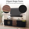 Sapphtopaz Modern Fluted TV Stand for TVs Up to 80" with 3 Drawers & 2 Cabinets TV Entertainment Center with Gold Metal Handles for Living Room - 3 of 4
